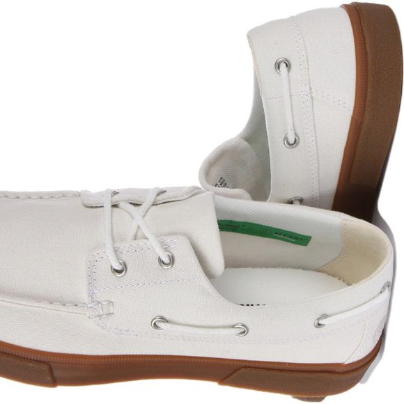TIMBERLAND MEN\'S UNION WHARF BOAT SHOES IN WHITE CANVAS A5ZDN ALL SIZES main image 7